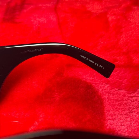 Saint Laurent Statement Black Shades – Gold Logo Glam
